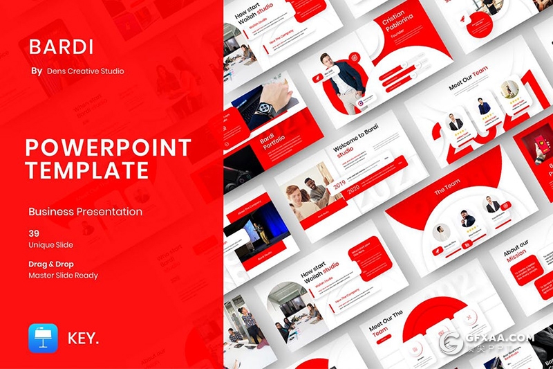 39页红色国外商务风格项目讨论商业会议keynote模板 - 顶尖PPT