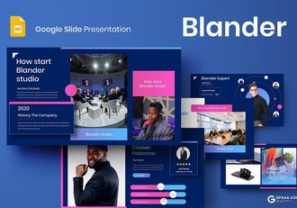 39页蓝色企业商务会议年终工作成果分享Google slides模板 - 顶尖PPT