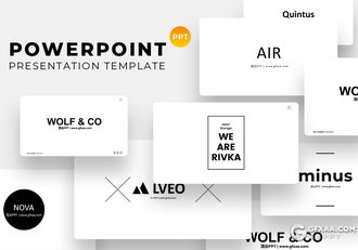 599页国外极简文艺唯美风格PPT模板8套合集 - 顶尖PPT