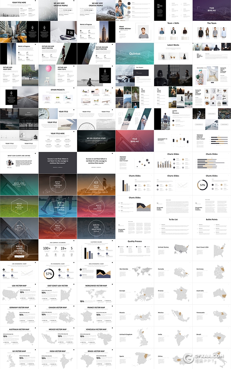 599页国外极简文艺唯美风格PPT模板8套合集 - 顶尖PPT