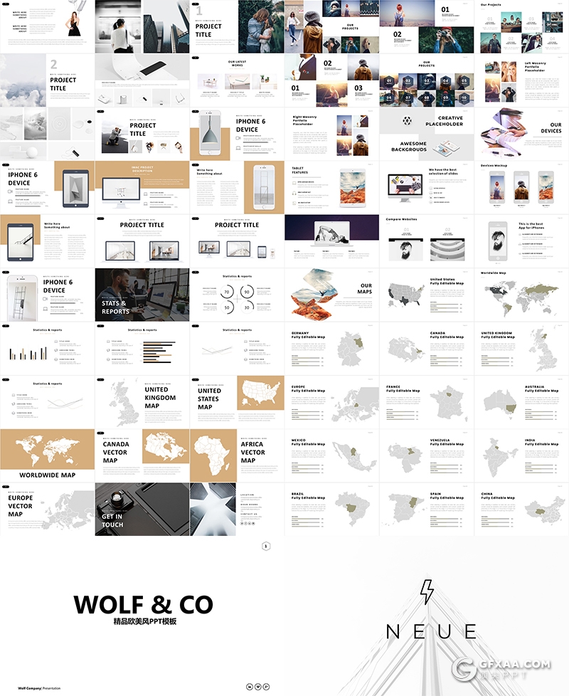 599页国外极简文艺唯美风格PPT模板8套合集 - 顶尖PPT