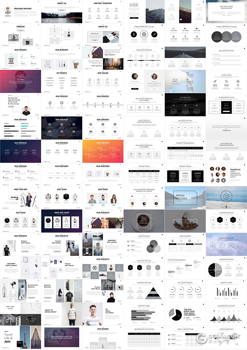 599页国外极简文艺唯美风格PPT模板8套合集 - 顶尖PPT