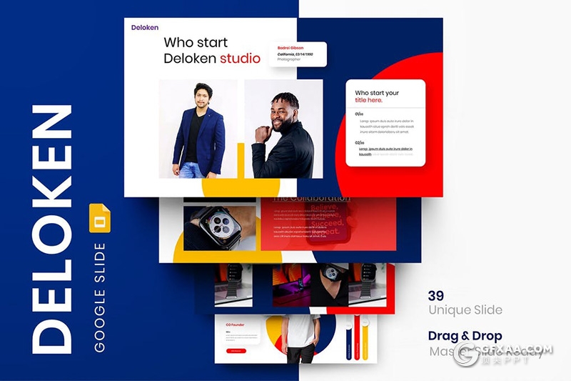 30页国外商业风格企业介绍工作汇报Google slides模板 - 顶尖PPT