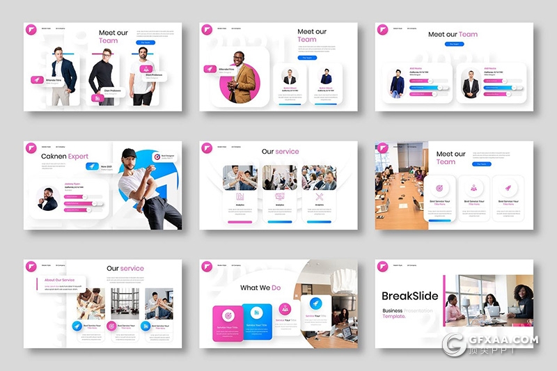 30页欧美商务微立体风格商业通用keynote模板 - 顶尖PPT