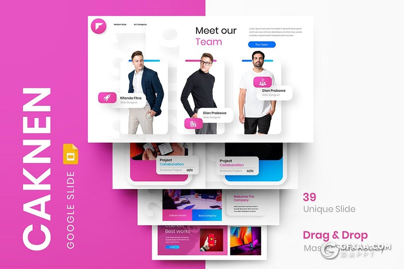 30页欧美商务微立体风格商业通用Google slides模板 - 顶尖PPT