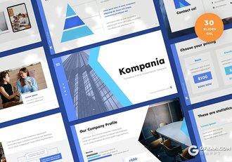 30页扁平化设计风格国外商业汇报Google slides模板 - 顶尖PPT