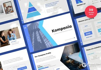 30页扁平化设计风格国外商业汇报PPT模板 - 顶尖PPT