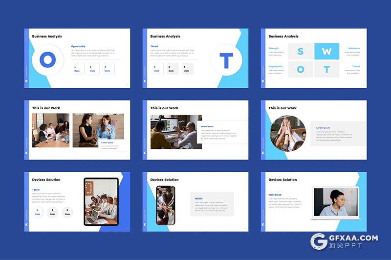 30页扁平化设计风格国外商业汇报keynote模板 - 顶尖PPT