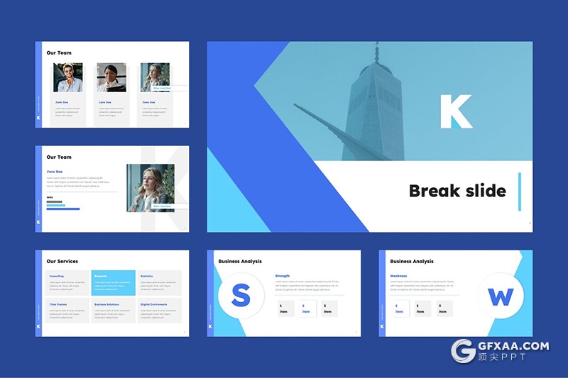 30页扁平化设计风格国外商业汇报keynote模板 - 顶尖PPT