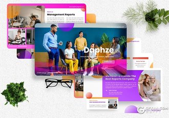 40页彩色国外设计风格年度报告Google slides模板 - 顶尖PPT