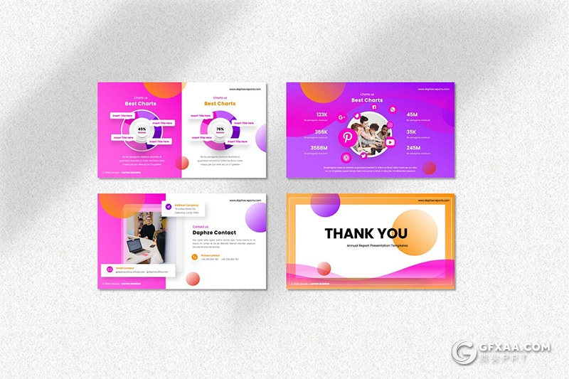 40页彩色国外设计风格年度报告PPT模板 - 顶尖PPT