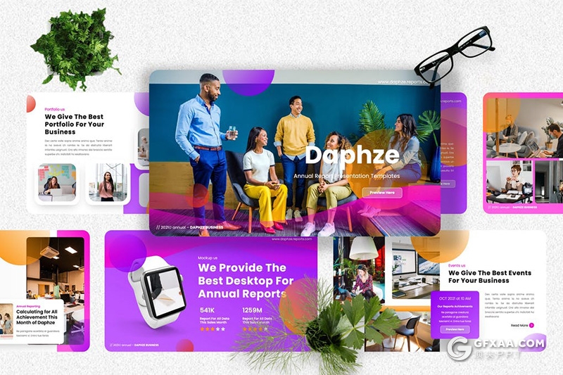 40页彩色国外设计风格年度报告keynote模板 - 顶尖PPT