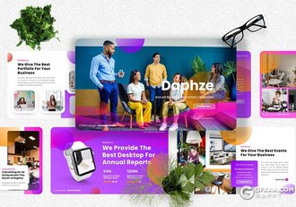 40页彩色国外设计风格年度报告keynote模板 - 顶尖PPT