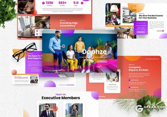 40页彩色国外设计风格年度报告PPT模板 - 顶尖PPT