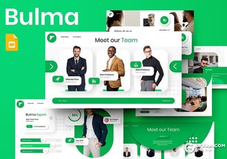 39页微立体风格年终工作汇报国外Google slides模板 - 顶尖PPT