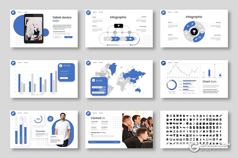 39页微立体商业公司介绍年终工作总结国外keynote模板 - 顶尖PPT
