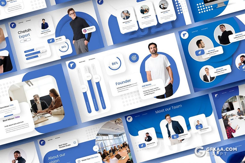 39页微立体商业公司介绍年终工作总结国外keynote模板 - 顶尖PPT