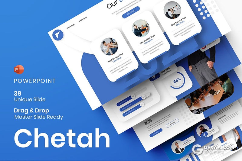 39页微立体商业公司介绍年终工作总结国外PPT模板 - 顶尖PPT