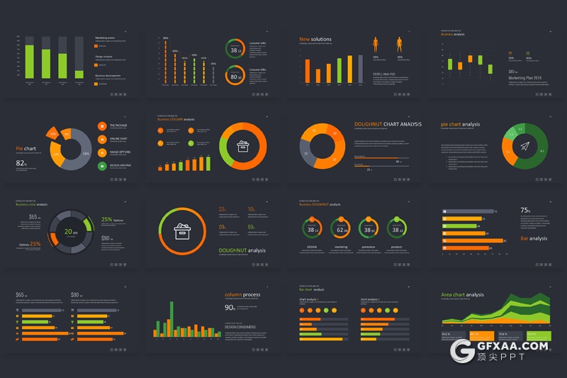 170页商务数据汇报图形逻辑图形世界地图图形合集PPT模板 - 顶尖PPT