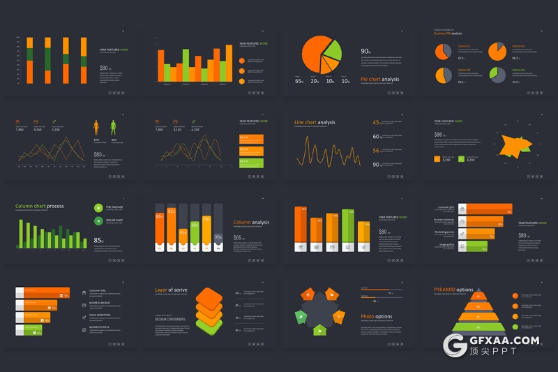 170页商务数据汇报图形逻辑图形世界地图图形合集PPT模板 - 顶尖PPT
