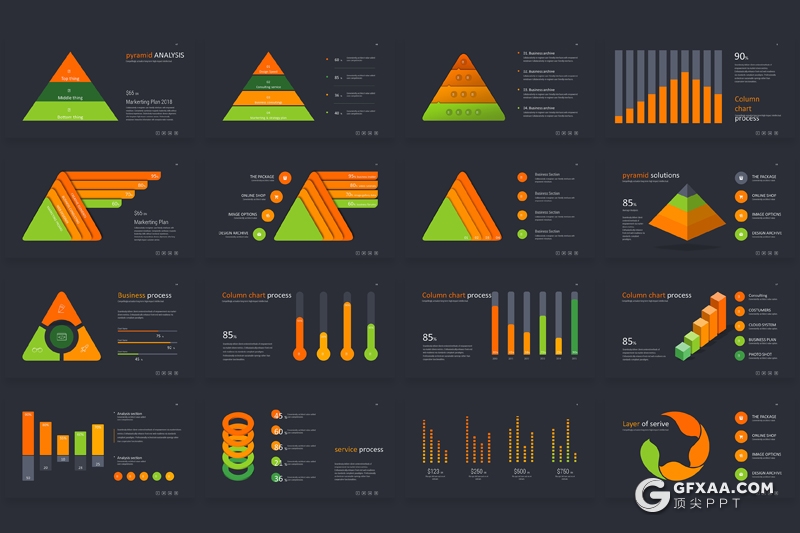 170页商务数据汇报图形逻辑图形世界地图图形合集PPT模板 - 顶尖PPT