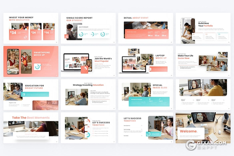 81页微立体设计风格国外教育培训主题PPT模板 - 顶尖PPT