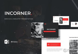 30页红黑搭配服务公司工业公司通用PPT模板 - 顶尖PPT