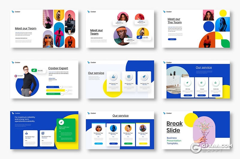 39页扁平化设计风格商业数据分析产品展示Google slides模板 - 顶尖PPT