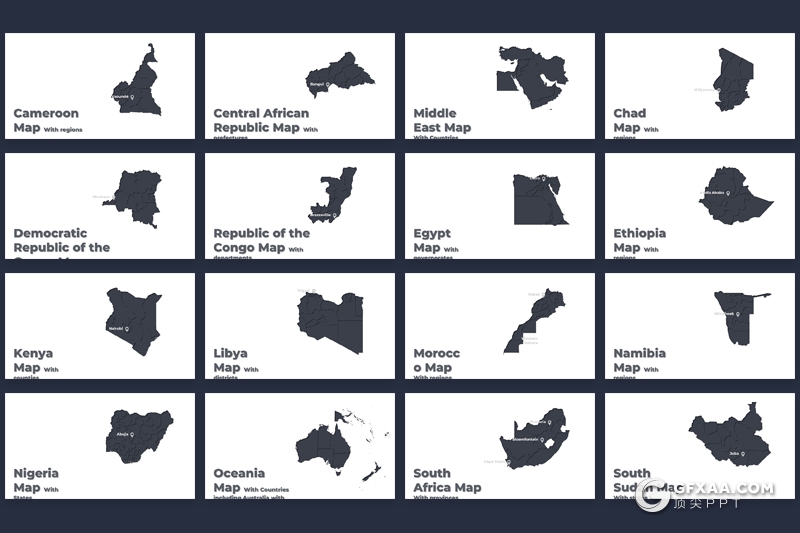 180页全世界地图PPT全球各个国家地图PPT模板 - 顶尖PPT