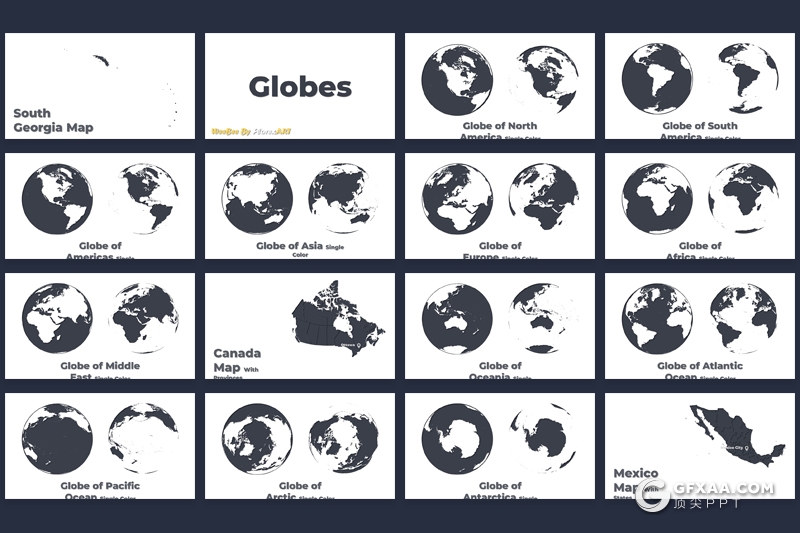 180页全世界地图PPT全球各个国家地图PPT模板 - 顶尖PPT