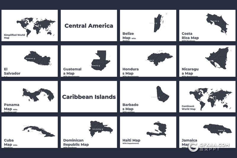 180页全世界地图PPT全球各个国家地图PPT模板 - 顶尖PPT