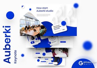 39页国外微立体设计蓝色商业商务通用keynote模板 - 顶尖PPT