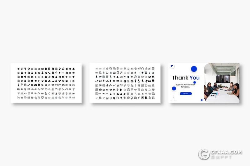 39页国外微立体设计蓝色商业商务通用Google slides模板 - 顶尖PPT