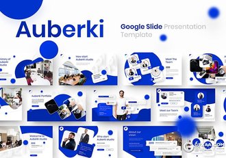 39页国外微立体设计蓝色商业商务通用Google slides模板 - 顶尖PPT