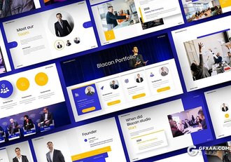 39页国外商务风格团队企业介绍项目会议keynote模板 - 顶尖PPT