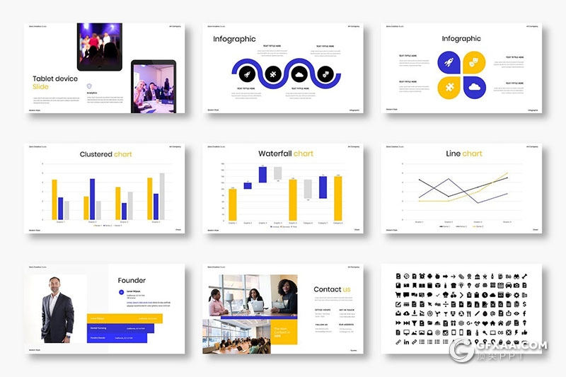 39页国外商务风格团队企业介绍项目会议PPT模板 - 顶尖PPT