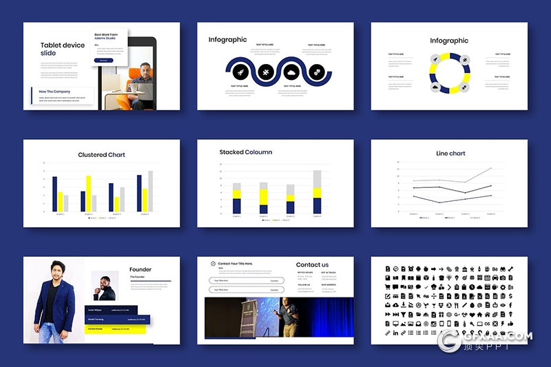 39页商业团队项目合作团队展示Google slides模板 - 顶尖PPT
