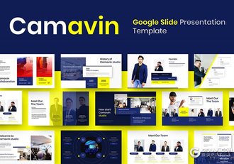 39页商业团队项目合作团队展示Google slides模板 - 顶尖PPT