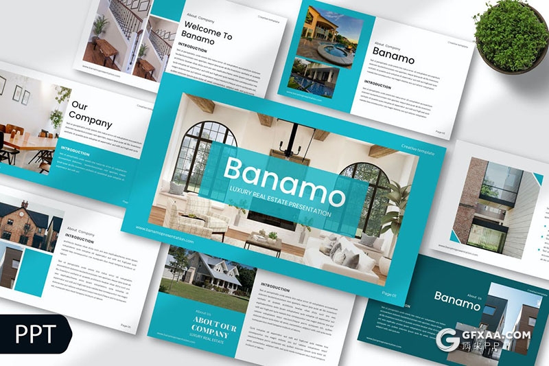 41页扁平化建筑装修设计团队介绍装修项目设计PPT模板 - 顶尖PPT