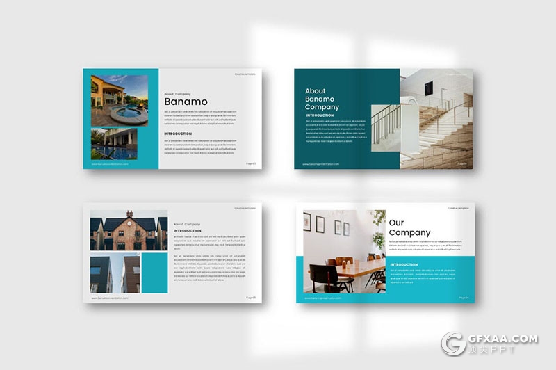 41页扁平化建筑装修设计团队介绍装修项目设计PPT模板 - 顶尖PPT