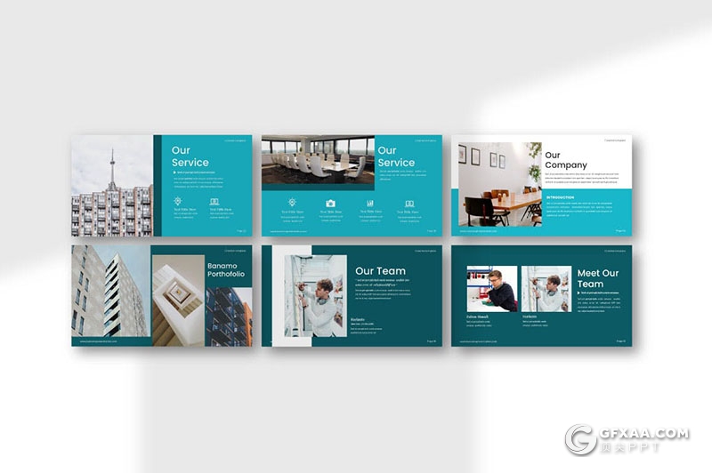 41页扁平化建筑装修设计团队介绍装修项目设计PPT模板 - 顶尖PPT