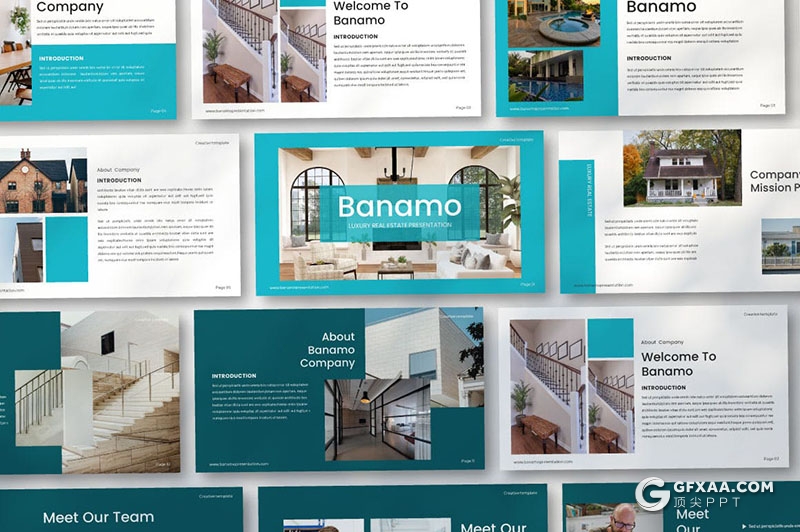 41页扁平化建筑装修设计团队介绍装修项目设计PPT模板 - 顶尖PPT