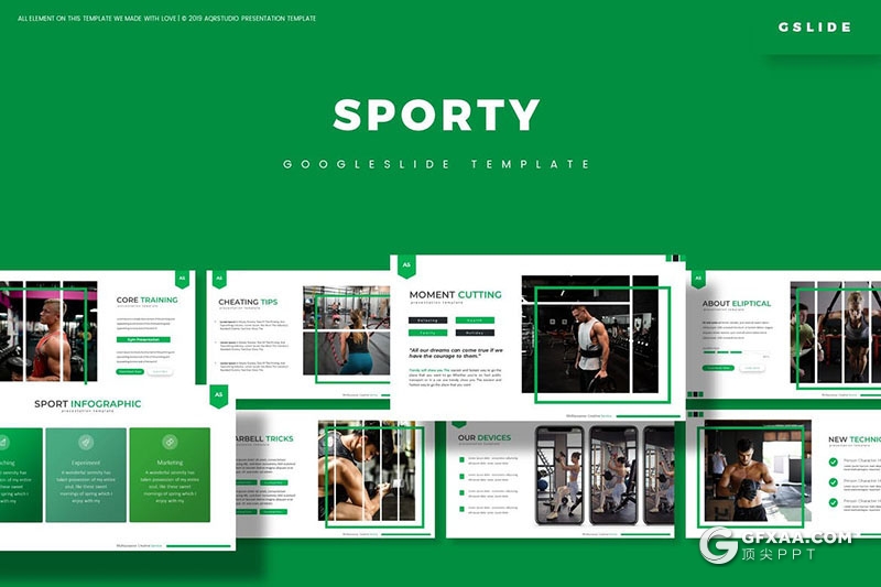 30页体育锻炼强身健体健身主题Google slides模板 - 顶尖PPT