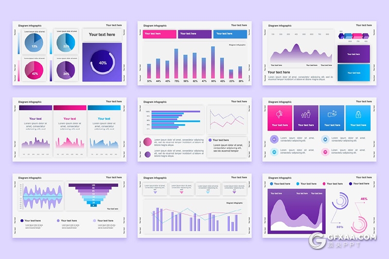 36页彩色PPT数据图形KPI绩效考核数据图形PPT模板 - 顶尖PPT