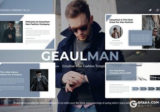 30页国外创意时尚男人装服装秀主题PPT模板 - 顶尖PPT