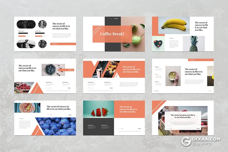 54页极简文艺唯美小清新风格通用PPT模板 - 顶尖PPT