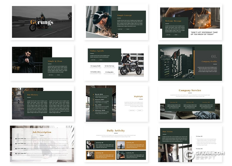 30页国外扁平化汽车展示主题PPT模板 - 顶尖PPT