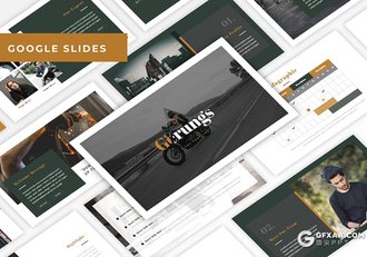 30页国外扁平化汽车展示主题Google slides模板 - 顶尖PPT