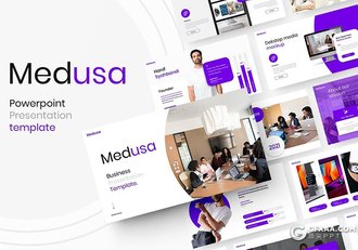 39页紫色微立体国外商务合作企业简介PPT模板 - 顶尖PPT