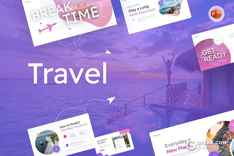 80页高端国外创意旅游度假风景介绍主题PPT模板 - 顶尖PPT